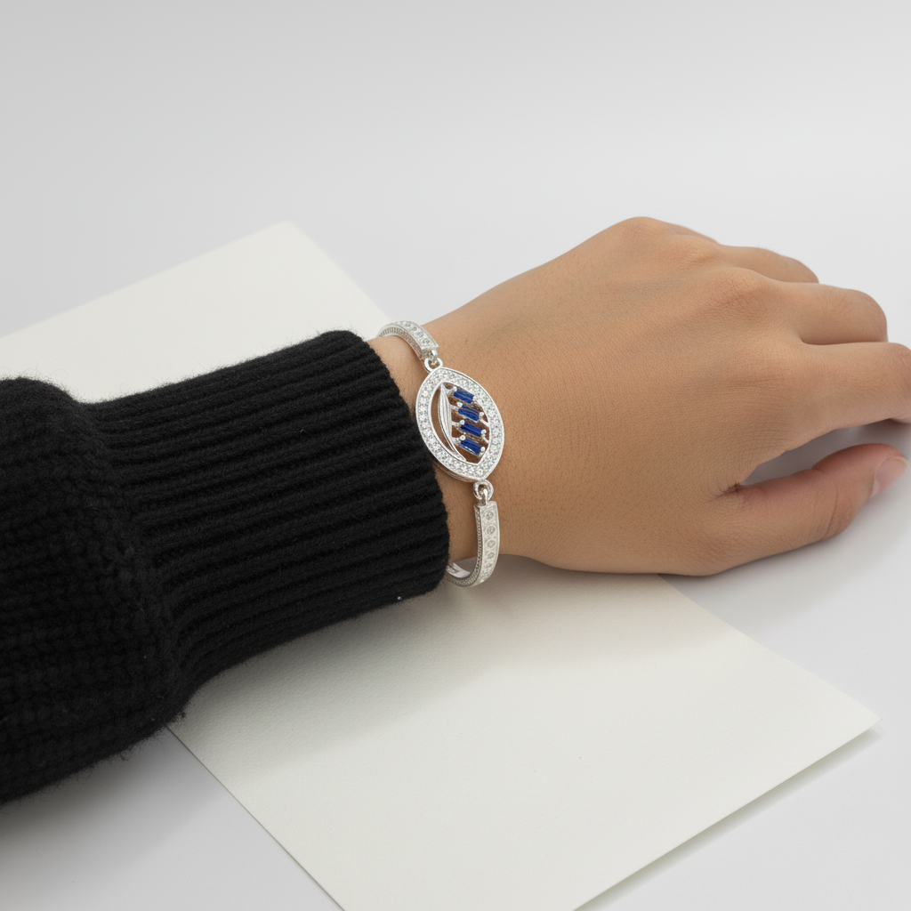 Blue Stone Bangle Bracelet