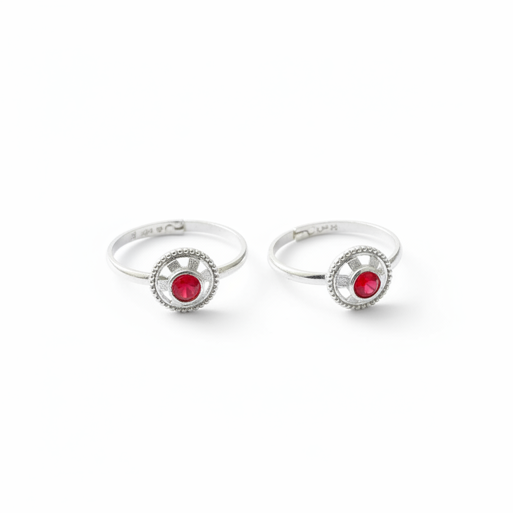 Red Stone Toe Ring