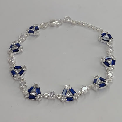 Silver Blue Stone Bracelet