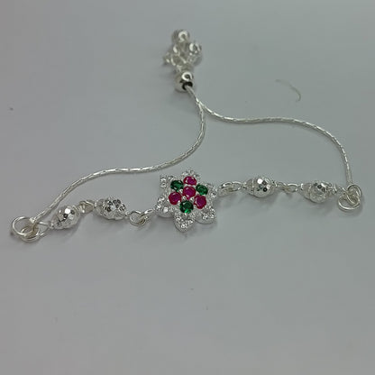 Silver Floral Bracelet