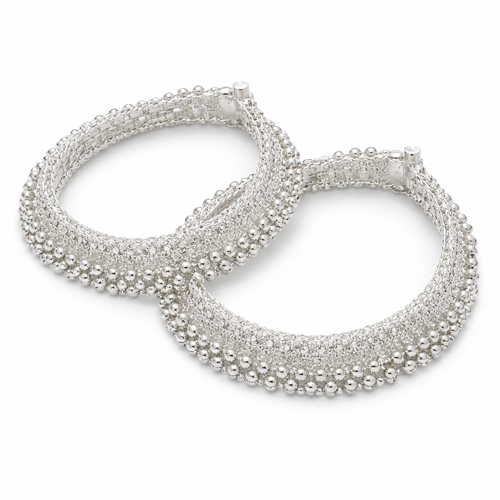 Noor Heavy Silver Anklet&nbsp;