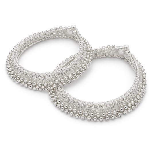 Noor Heavy Silver Anklet&nbsp;