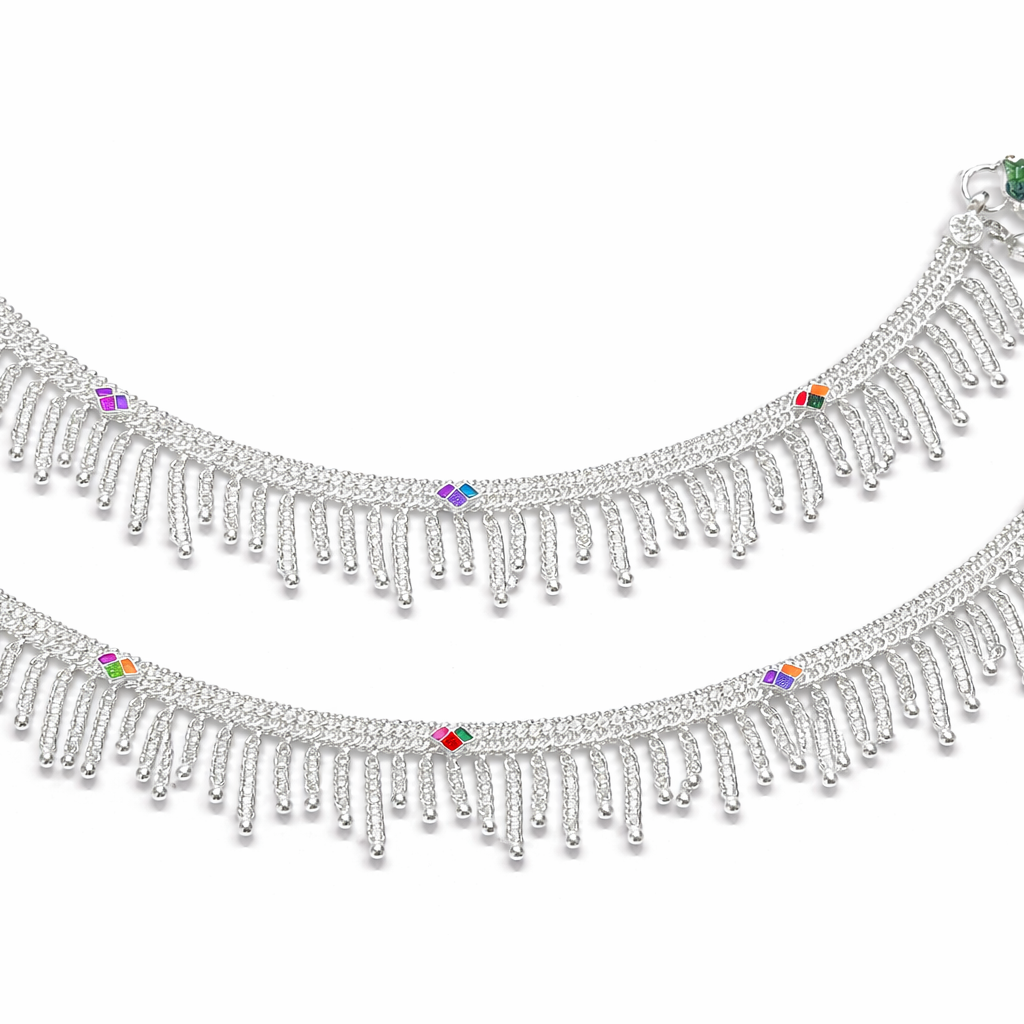 Tarang Mini Jhalar Silver Anklet
