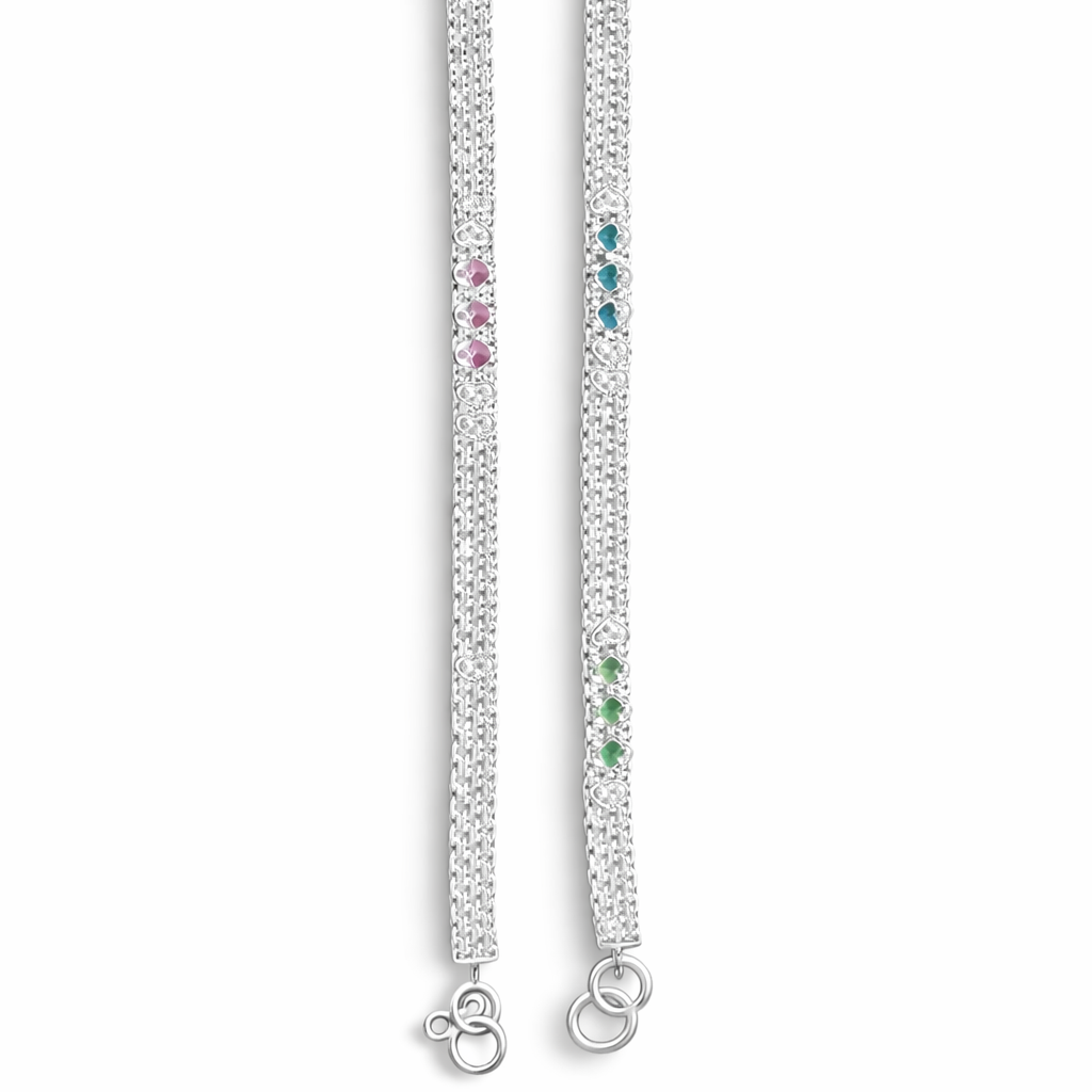 Heart Motif Silver Anklet