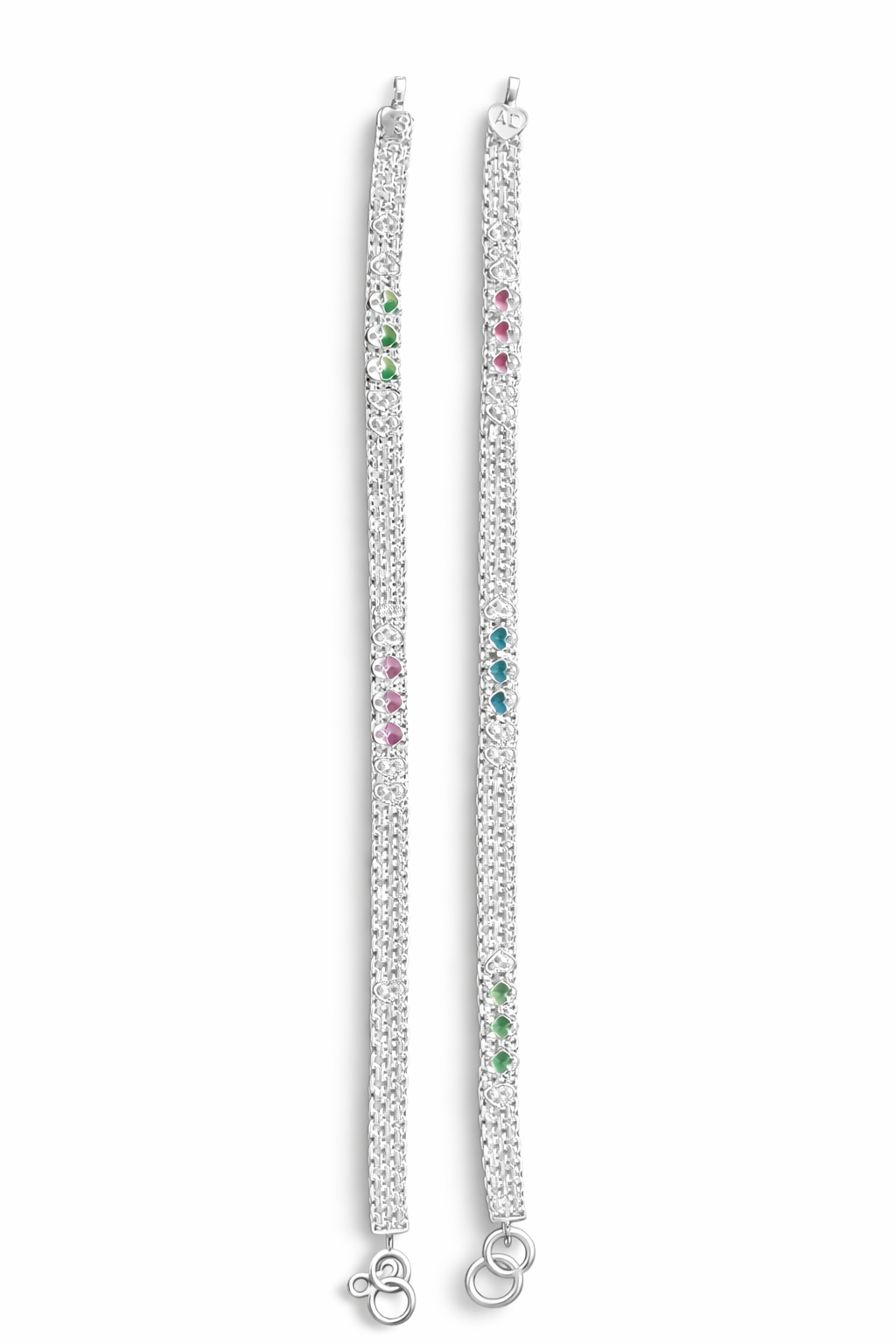 Heart Motif Silver Anklet