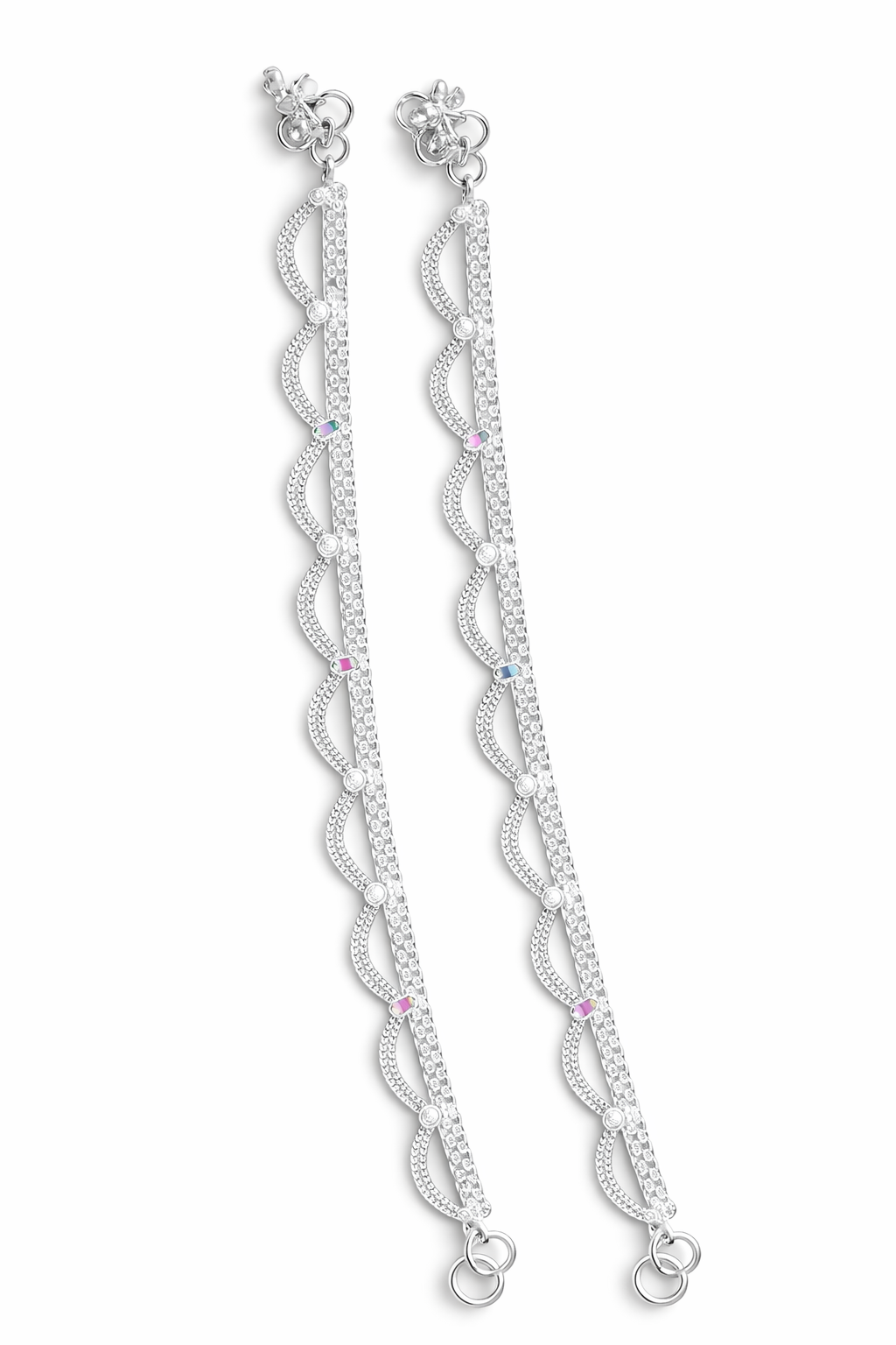 Aarohi Wave Silver Anklet