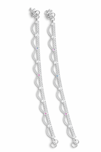 Aarohi Wave Silver Anklet