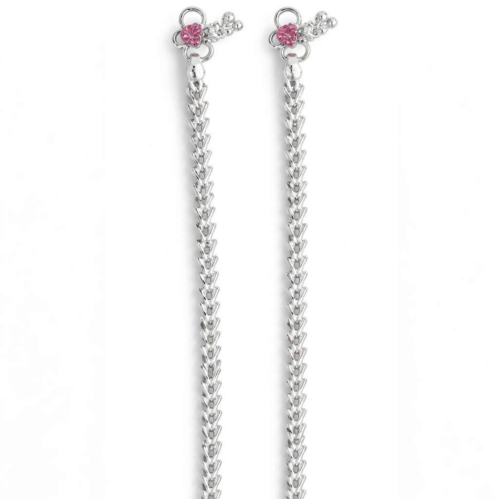 V-Link Sterling Silver Anklet