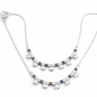 Rangoli Charm Silver Anklet