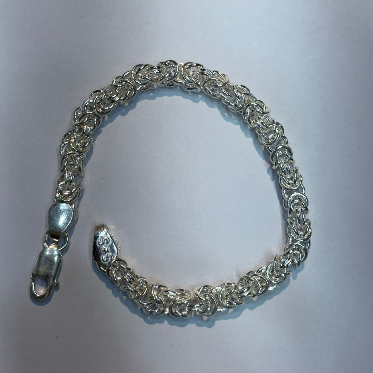 Men’s Pure Silver Byzantine Chain Bracelet