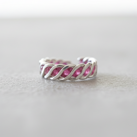 Pink Twist Toe Rings