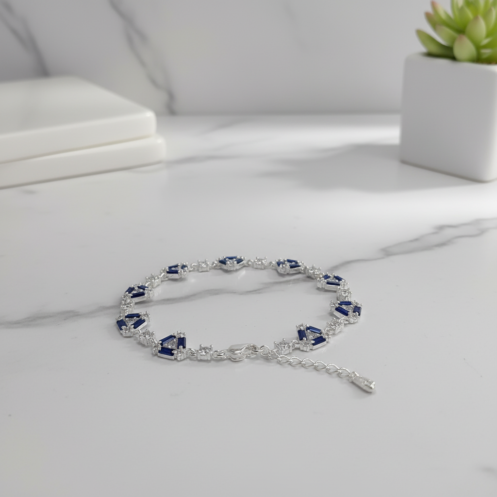 Silver Blue Stone Bracelet