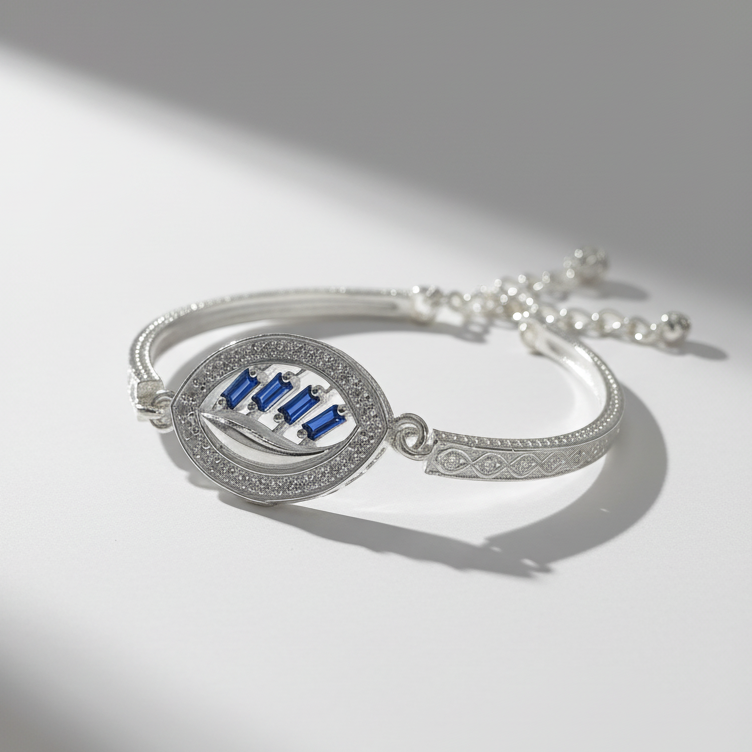 Blue Stone Bangle Bracelet