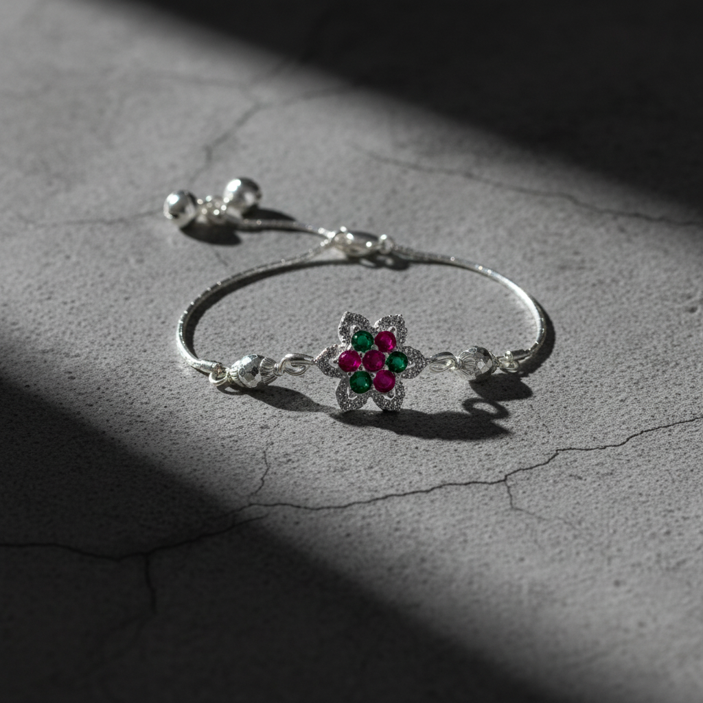 Silver Floral Bracelet