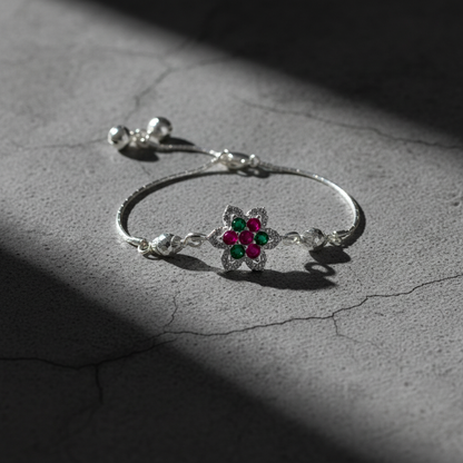 Silver Floral Bracelet