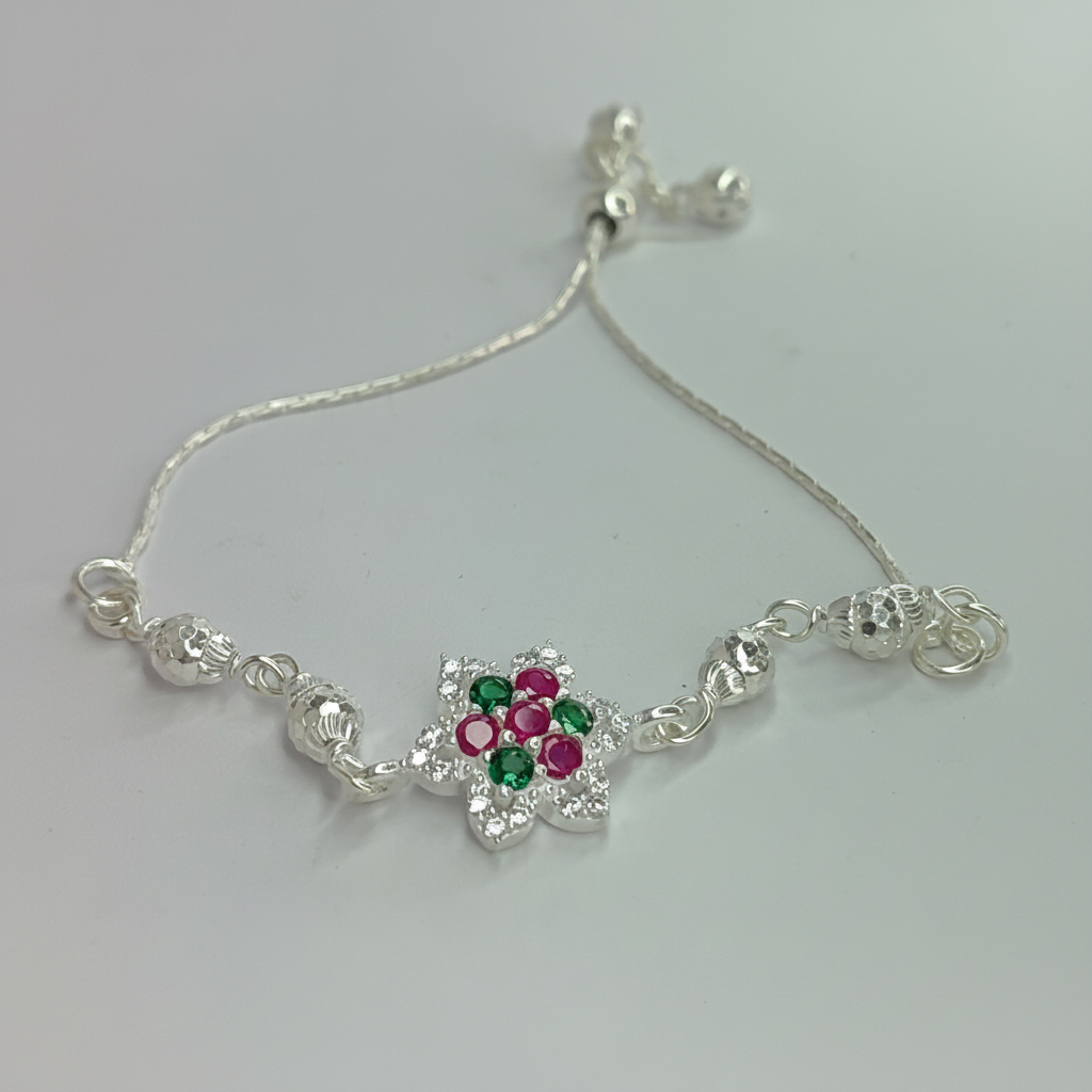 Silver Floral Bracelet