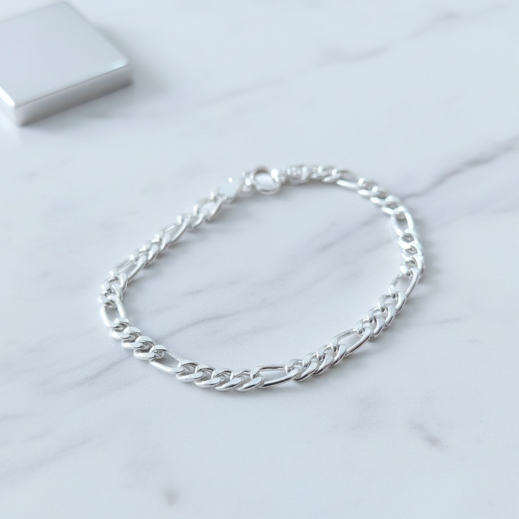 Kids Silver Curb Chain Bracelet