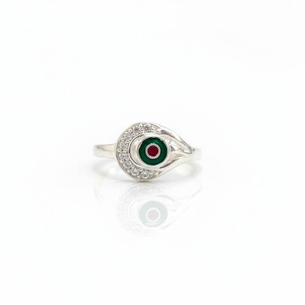 Women's Silver peacock feather Ring