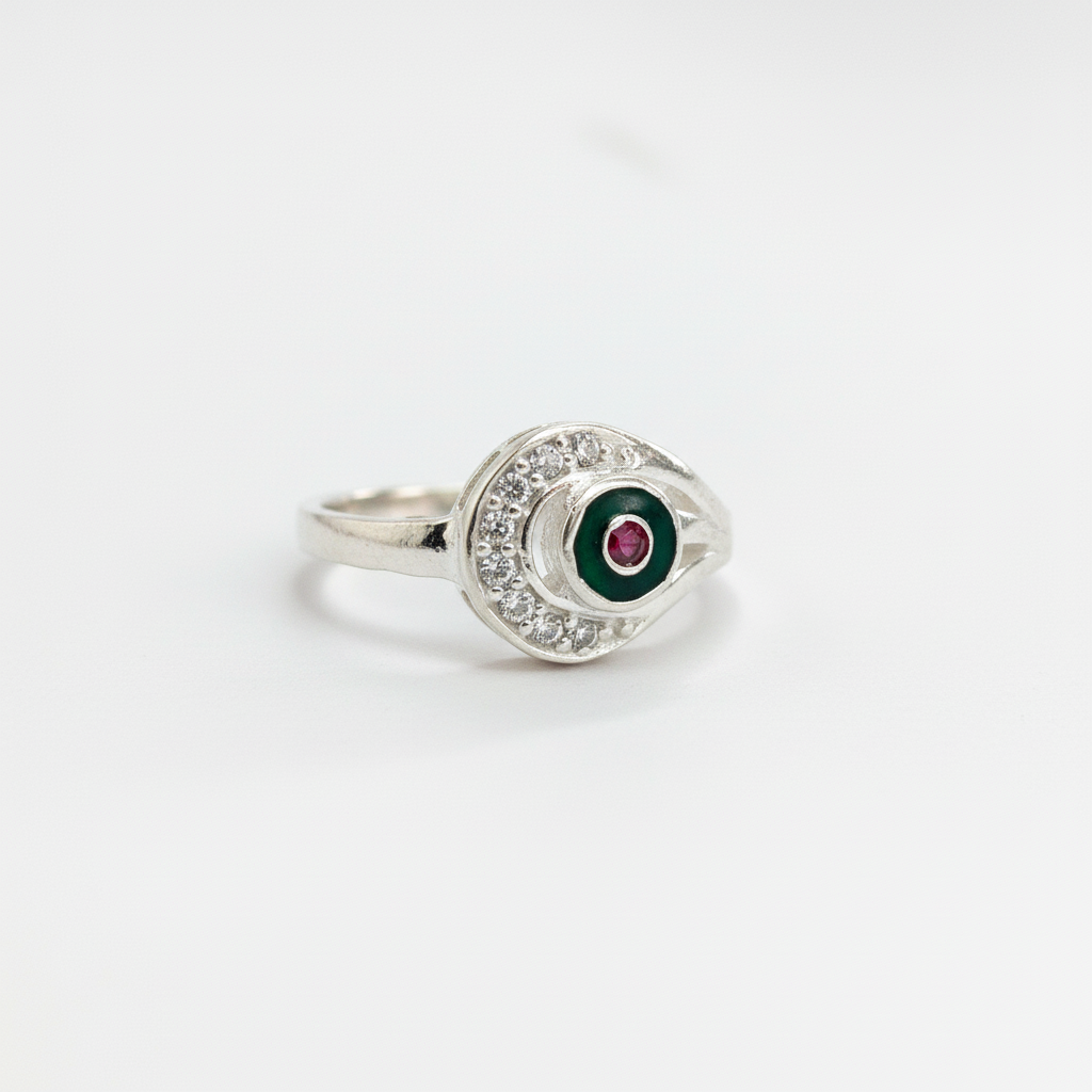 Women's Silver peacock feather Ring