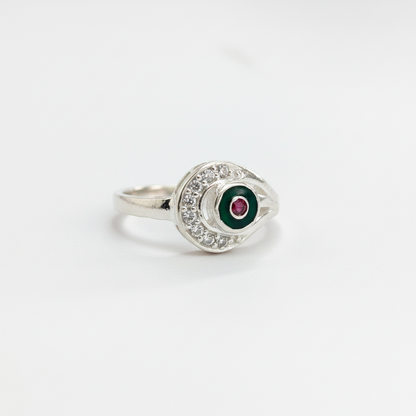 Women's Silver peacock feather Ring