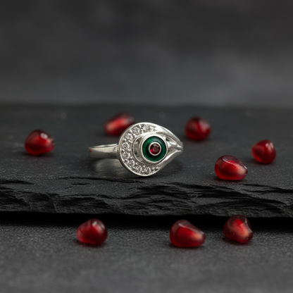 Women's Silver peacock feather Ring