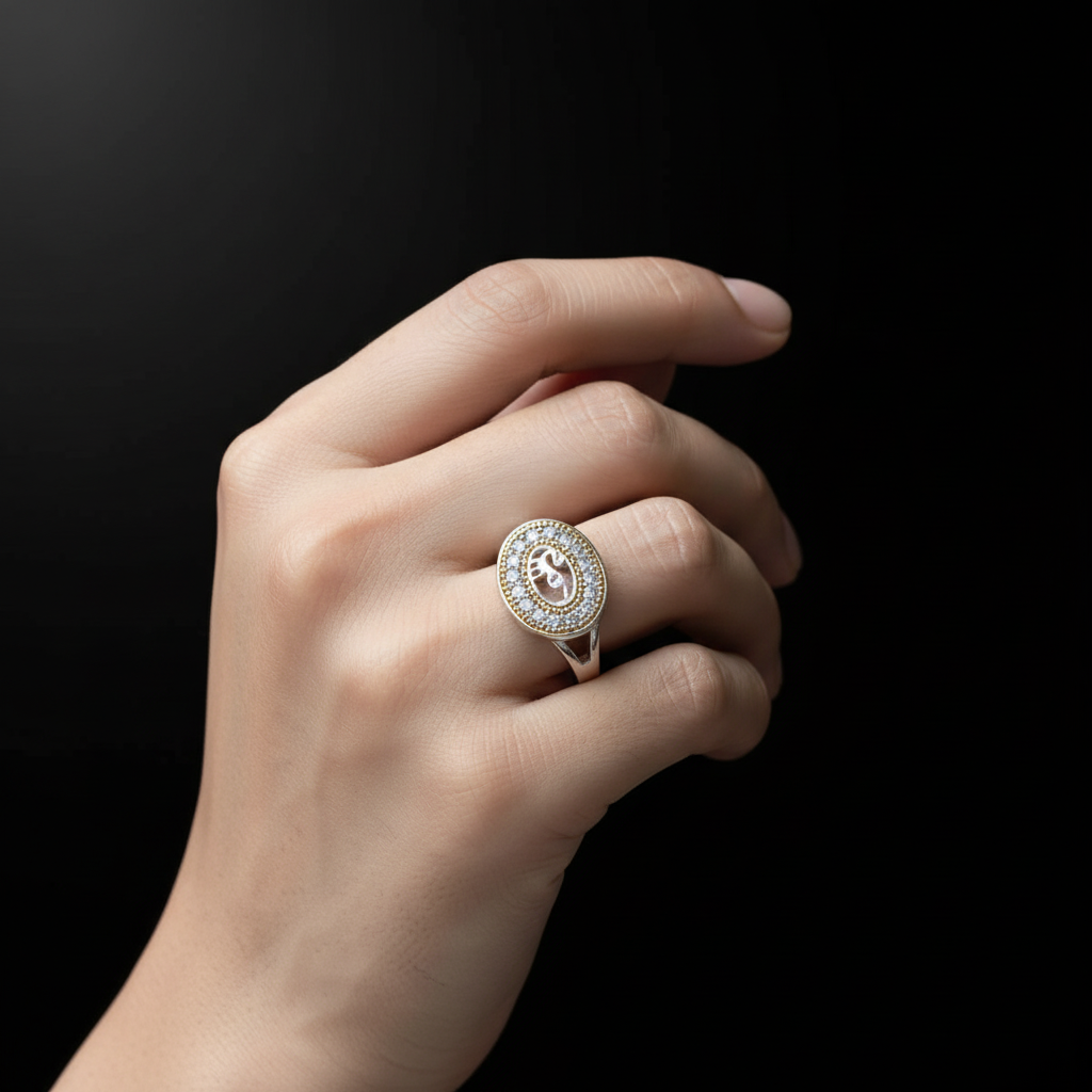 Silver Om Symbol Ring