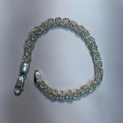 Men’s Pure Silver Byzantine Chain Bracelet