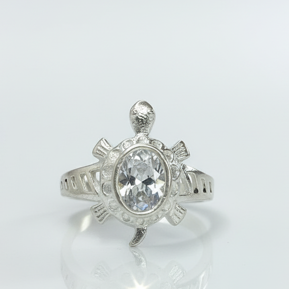 Turtle Ring with Oval Stone