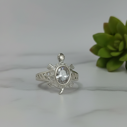 Turtle Ring with Oval Stone