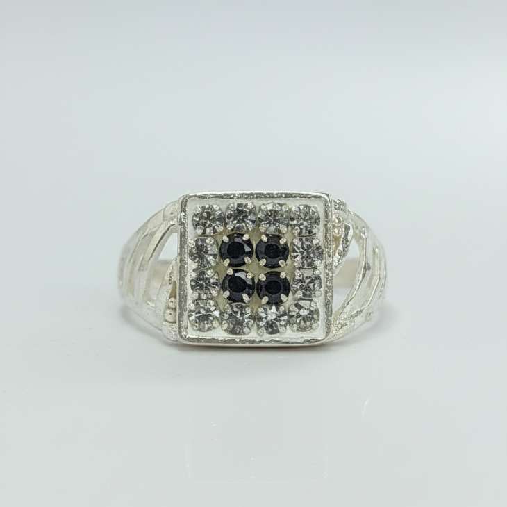 Men's Black Cluster Ring