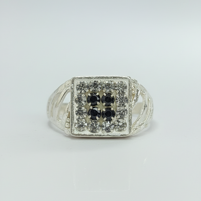 Men's Black Cluster Ring