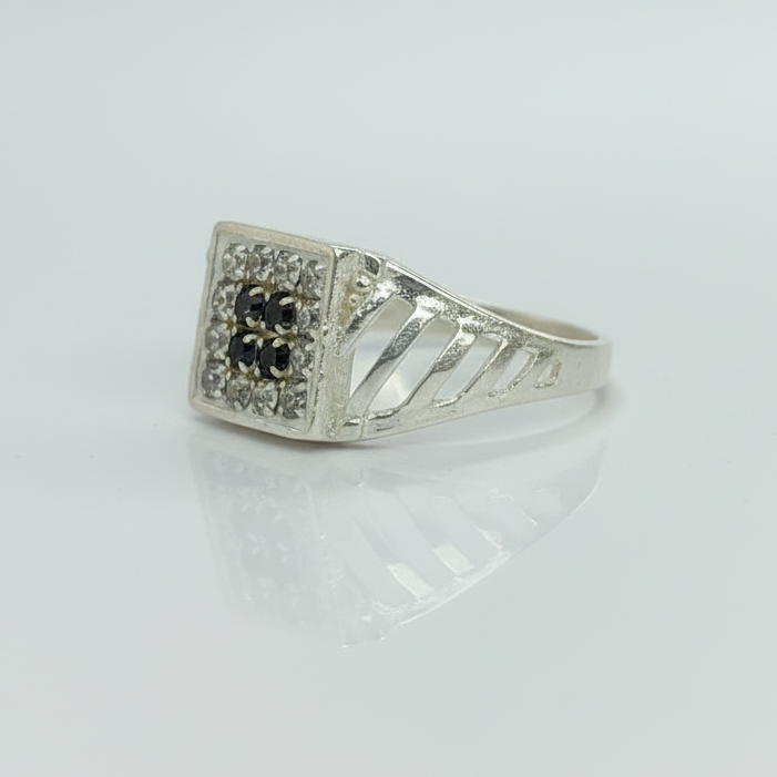 Men's Black Cluster Ring