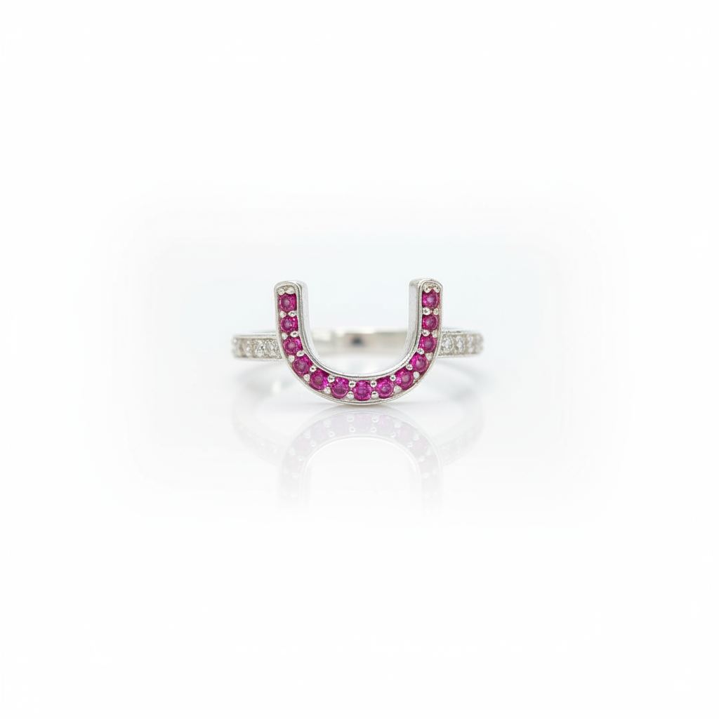 Pink Horseshoe Ring