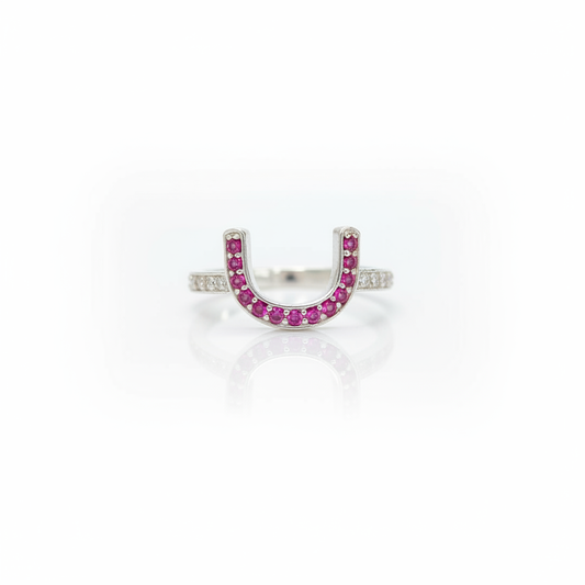 Pink Horseshoe Ring