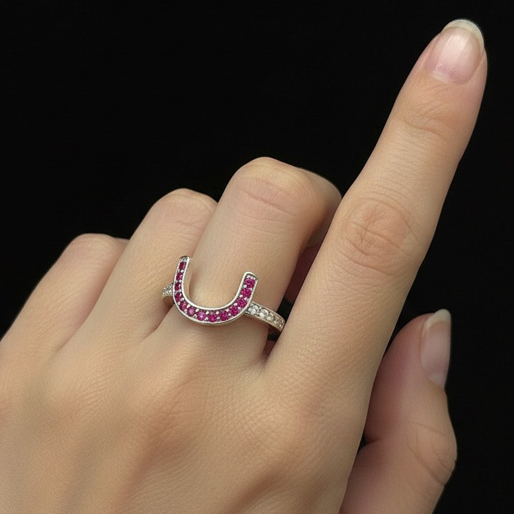 Pink Horseshoe Ring