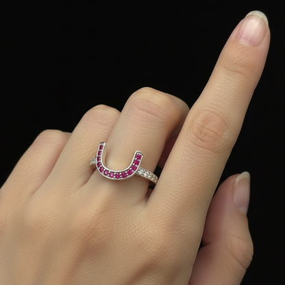 Pink Horseshoe Ring