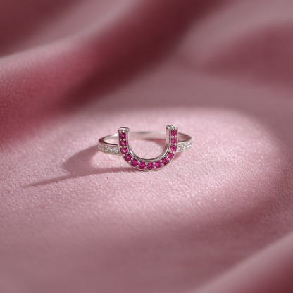 Pink Horseshoe Ring