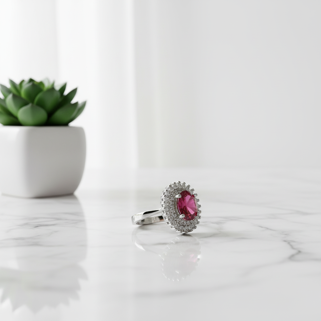 Halo Ruby Ring
