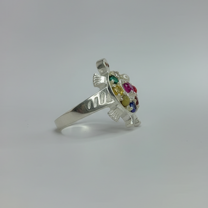 Turtle Navratna Gemstone Ring