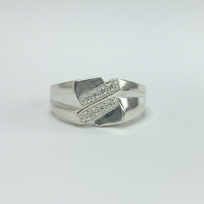 Silver Chevron Ring