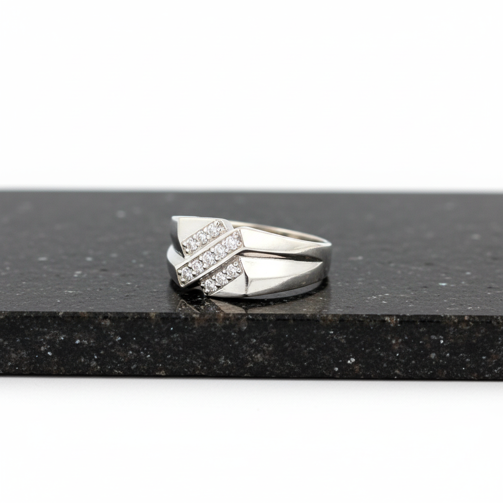 Silver Chevron Ring