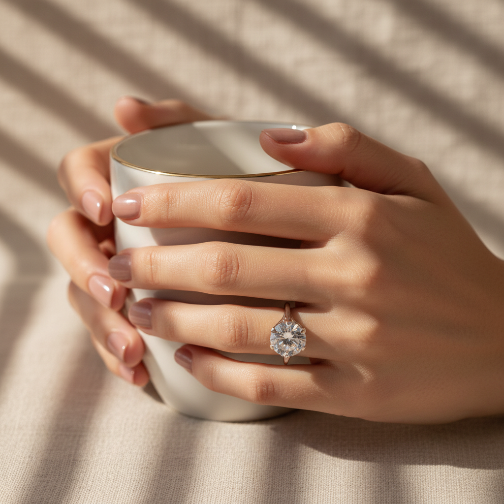 Celestia Radiant Solitaire Ring