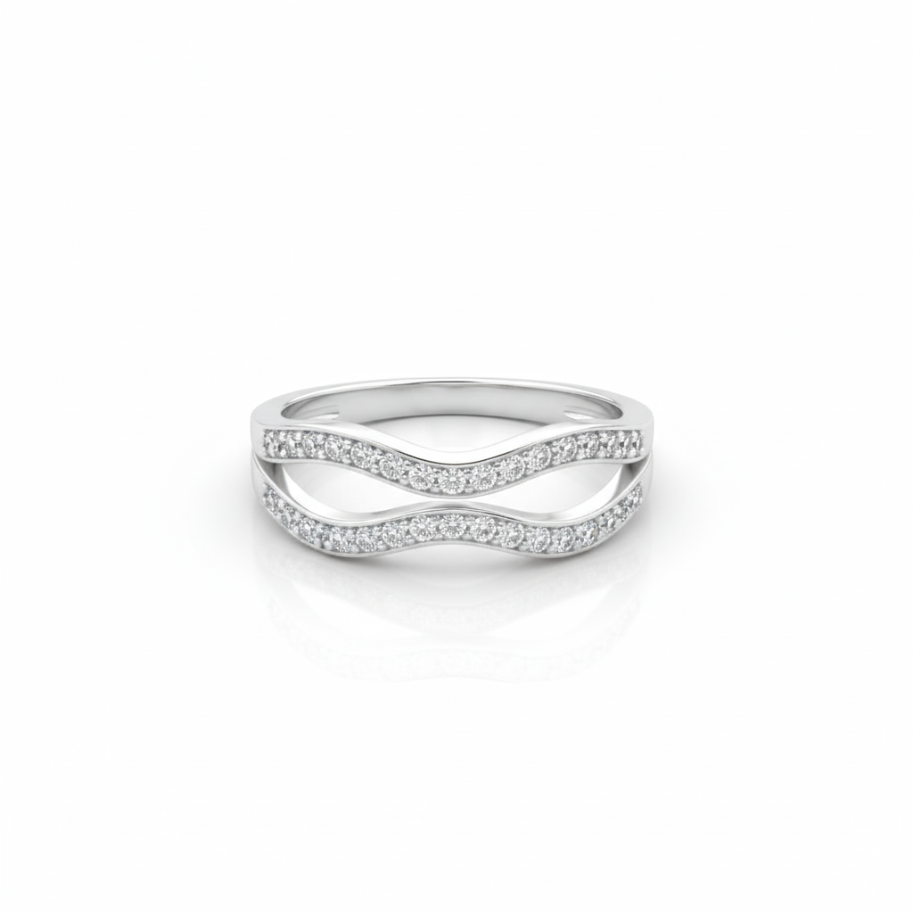 Wavy Diamond Band Ring