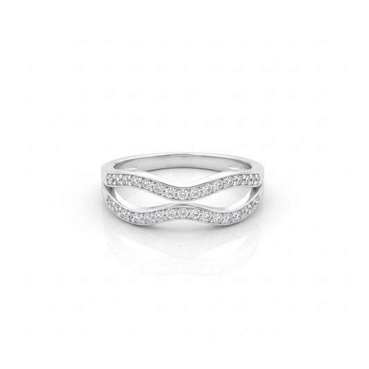 Wavy Diamond Band Ring