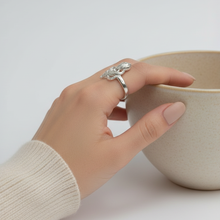 Silver snake ring