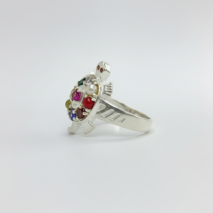 Turtle Navratna Gemstone Ring