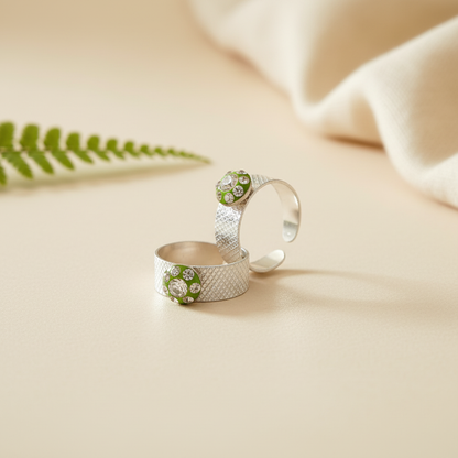 Green Enamel Toe Rings