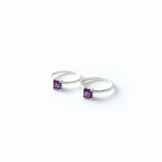 Square Purple Toe Ring