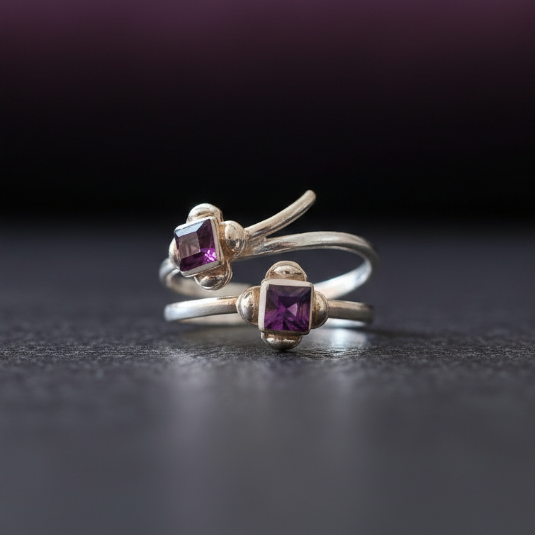 Square Purple Toe Ring