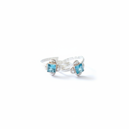 Blue Gemstone Toe Rings